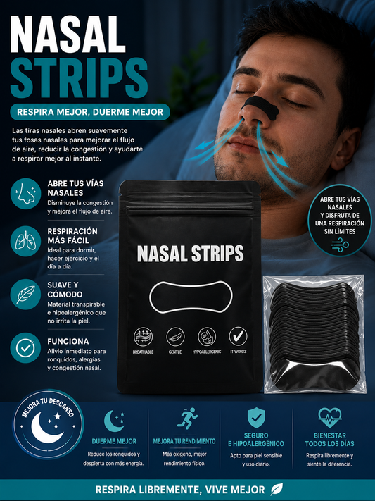 🌙 TIRAS NASALES– RESPIRA MEJOR, DUERME MEJOR
